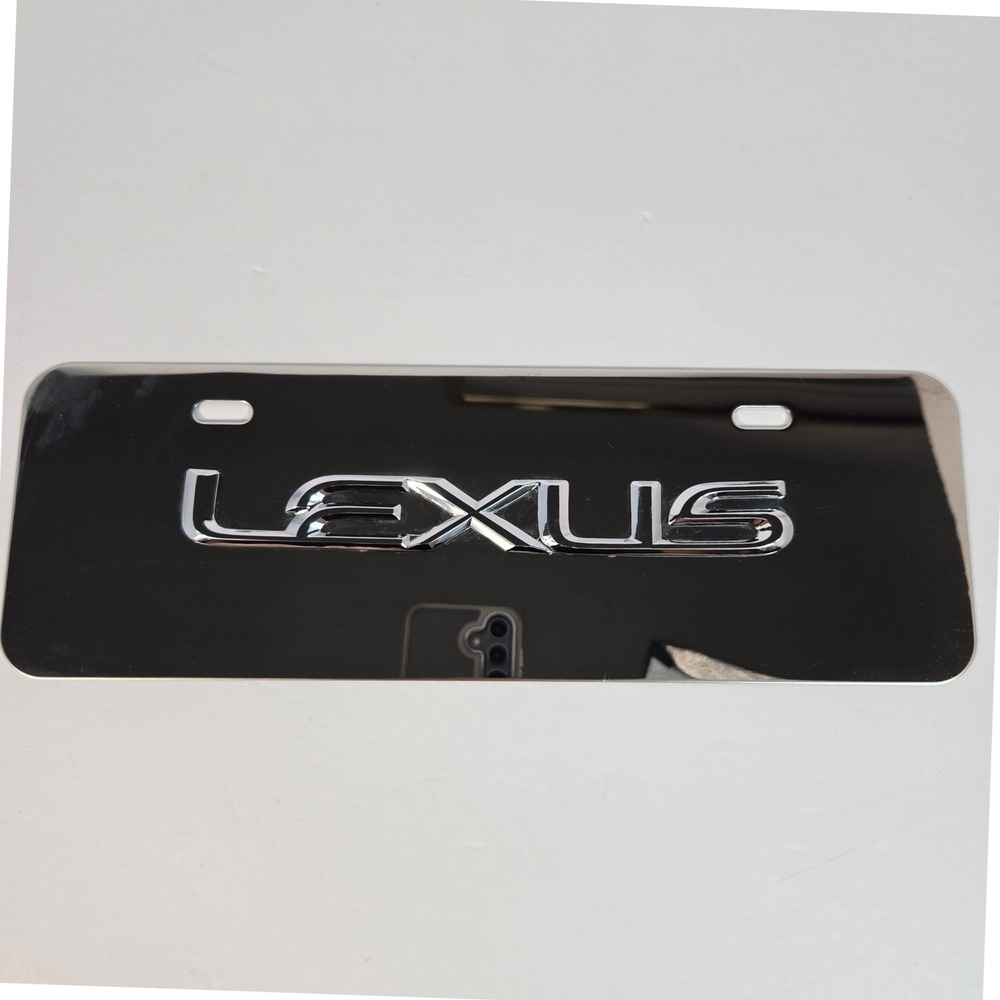 Lexus Metal License Plate Black Chrome Mirror Automotive Decor